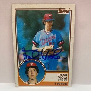 1983 Topps Frank Viola Twins #586 In Person Autograph (065)